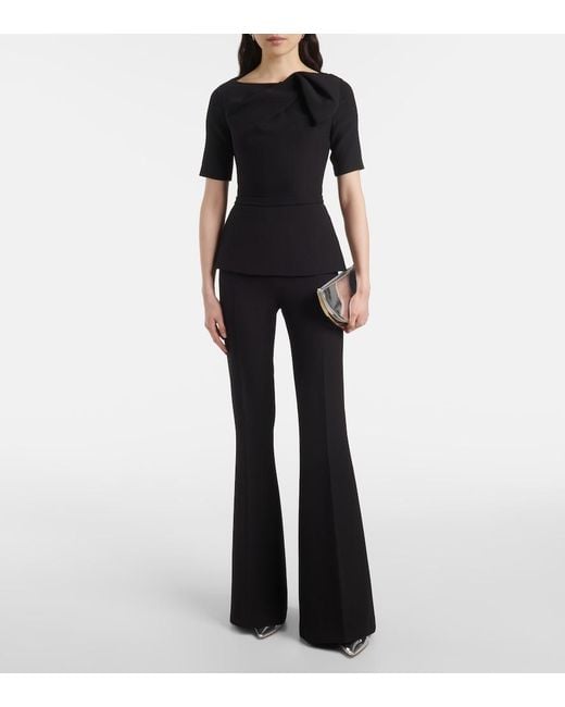 Safiyaa Black Halluana High-Rise Flared Pants
