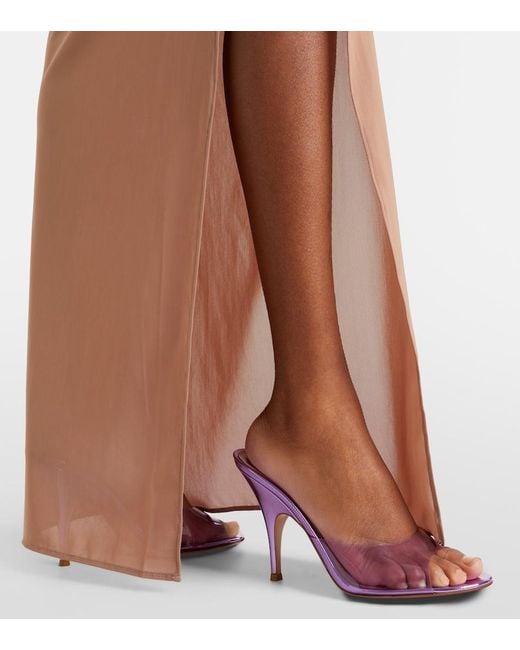 Gianvito Rossi Pink Sofia Leather-Trimmed Pvc Mules