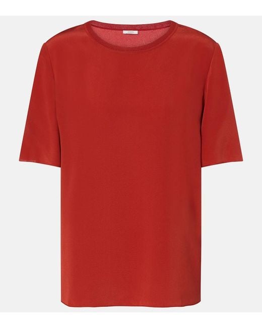 Top Rubin En Crepe De Soie Joseph en coloris Red