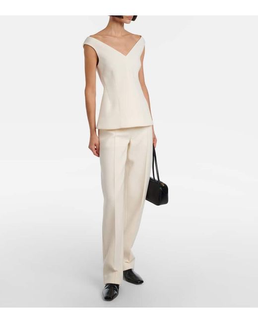 Proenza Schouler White Zee High-Rise Scuba Straight Pants