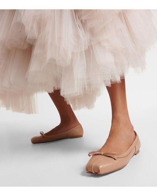 Christian Louboutin Brown Ballerinas Mamadrague Aus Leder