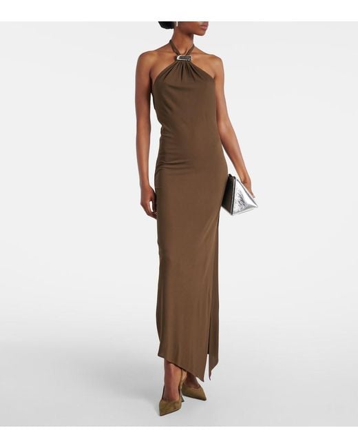 The Attico Brown Cheope 105 Suede Slingback Pumps