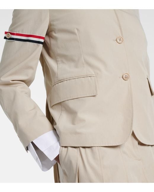 Thom Browne Natural 4-Bar Cotton Jacket