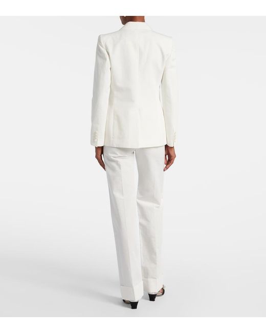 Valentino White Cotton And Linen Blazer