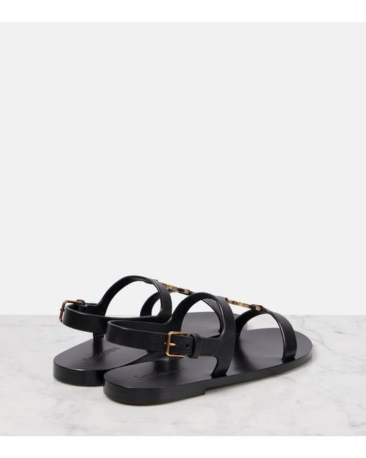 Saint Laurent Black Cassandre Sandals