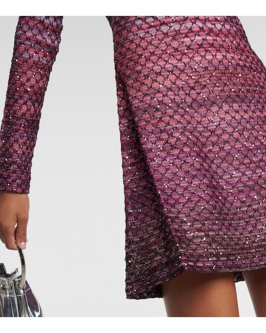 Missoni Purple Sequin-embellished Gradient-effect Minidress
