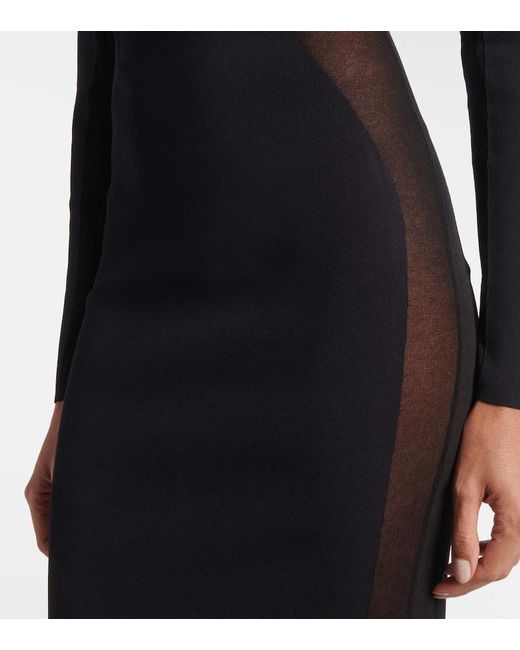 Stella McCartney Blue Miracle Mesh-Paneled Knitted Maxi Dress