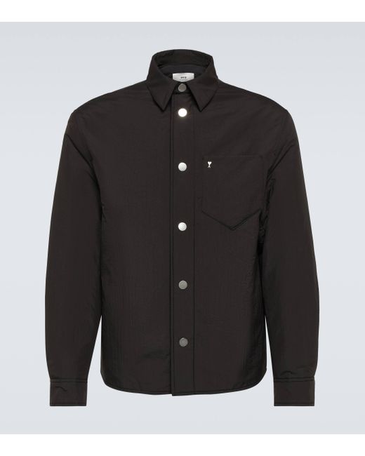 AMI Black Ami De Cour Padded Technical Overshirt for men