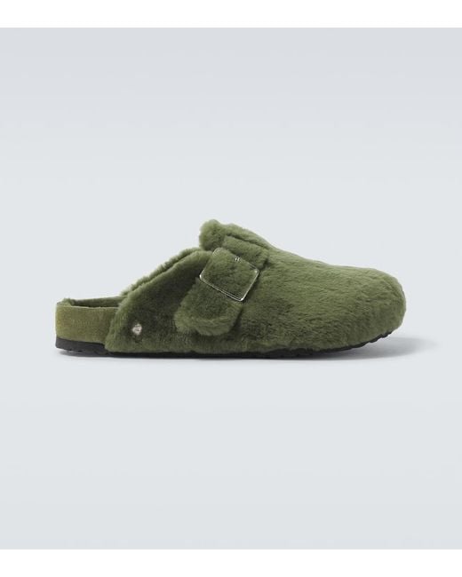 Mules Boston 1774 En Daim Et Shearling Birkenstock pour homme en coloris Green