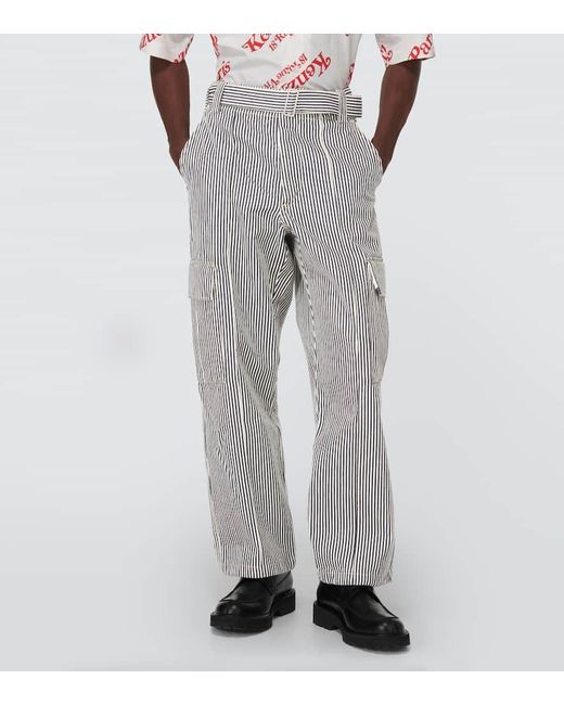 Jeans cargo in cotone a righe di KENZO in Gray da Uomo
