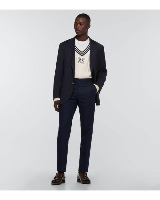 Blazer in twill di lana di Polo Ralph Lauren in Blue da Uomo
