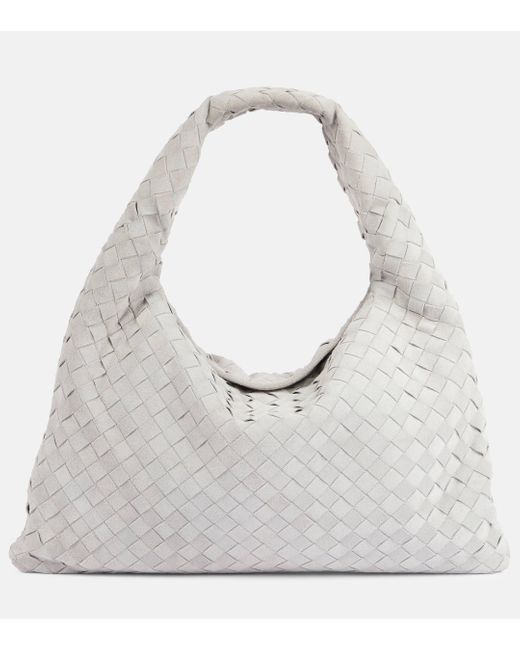 Bottega Veneta White Hop Suede Leather Tote