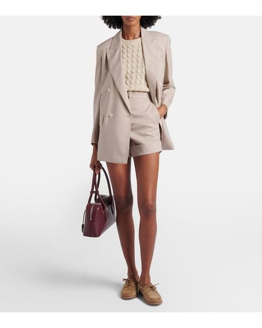 Max Mara Natural Talamo Cable-Knit Linen Sweater