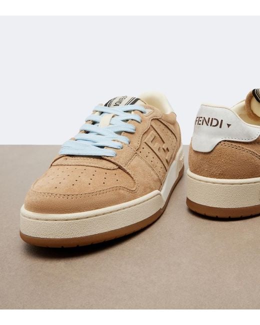 Fendi Metallic Match Suede Sneakers