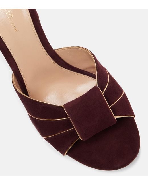 Gianvito Rossi Brown Suede Mules