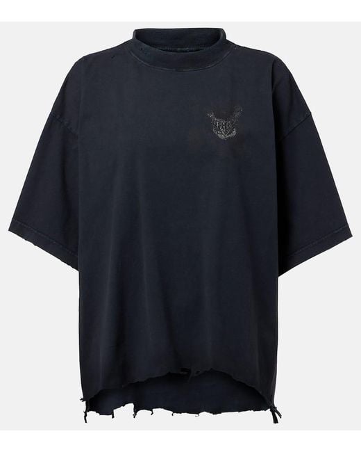 Balenciaga Blue Nail Polish Cropped T-Shirt