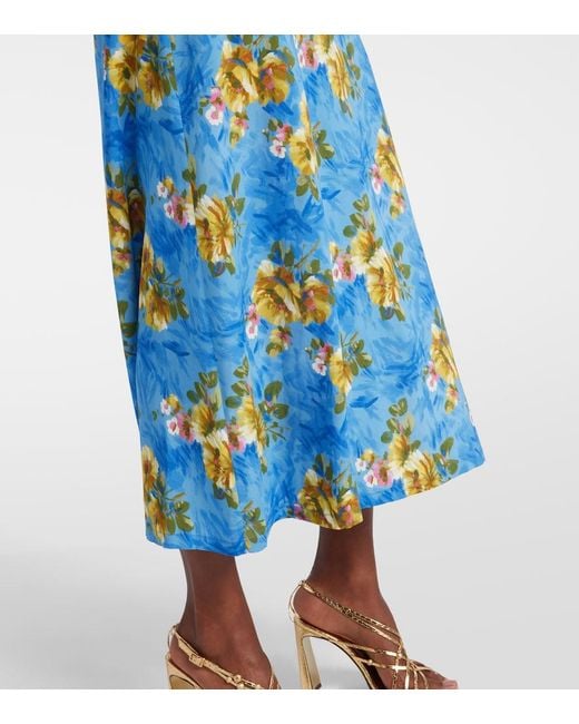LaDoubleJ Blue Swing Floral Midi Dress