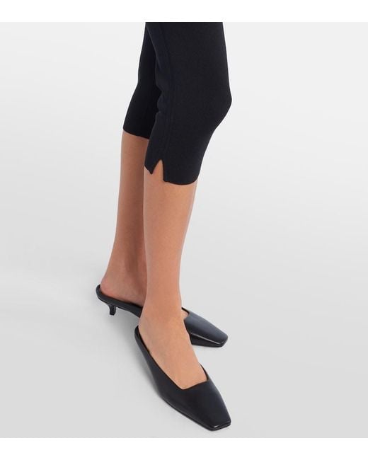 Totême Black Jersey Capri Pants