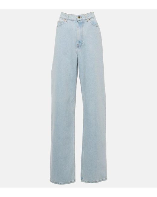 Nina Ricci Blue High-Rise Straight Jeans