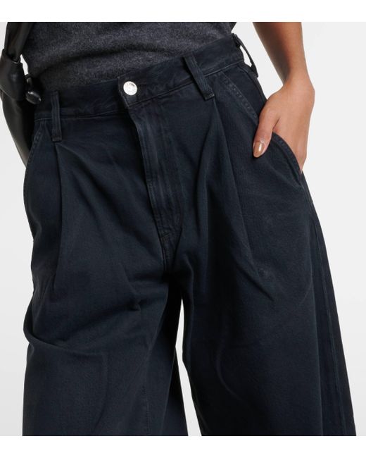 Agolde Blue Ellis Low-rise Wide-leg Jeans