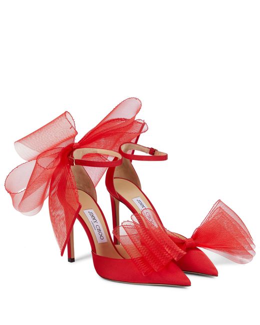 Jimmy Choo Averly 100 Bowtrimmed Pumps in Red Lyst