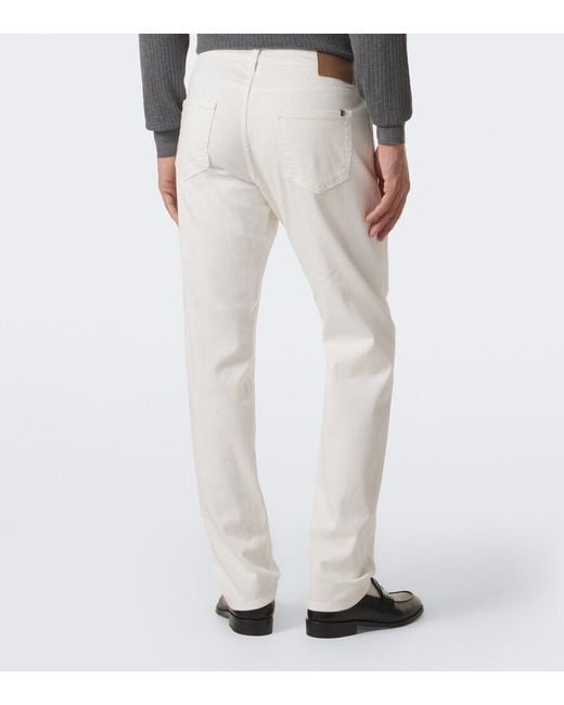 Canali White Slim Jeans for men