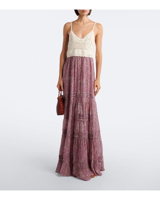 Veronica Beard Purple Josiane Floral Maxi Dress