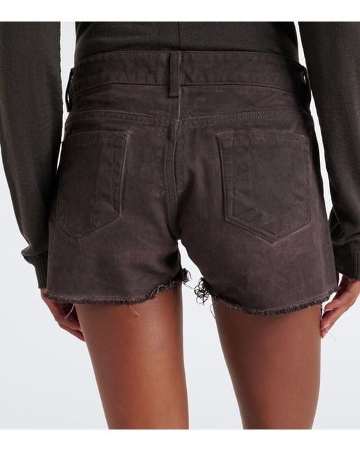 Rick Owens Black Lana Denim Shorts