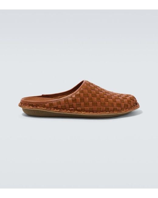 Comme des Garçons Brown X Vibae Leather And Suede Mules for men