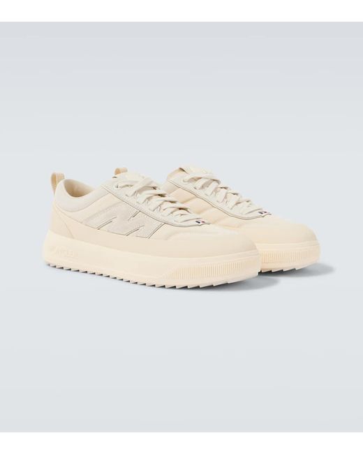 Moncler White Monpulse Altive Leather-Trimmed Sneakers for men
