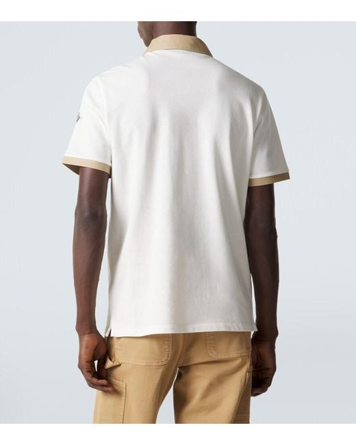 Polo De Pique De Algodon Con Logo Moncler de hombre de color White