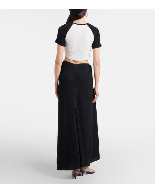 Christopher Esber Black Knitted Cotton-Blend Maxi Skirt