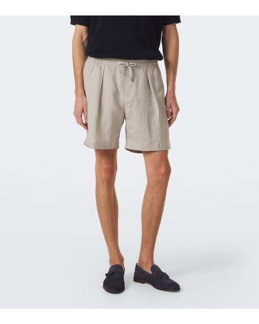 Ralph Lauren Natural Silk And Linen Shorts for men