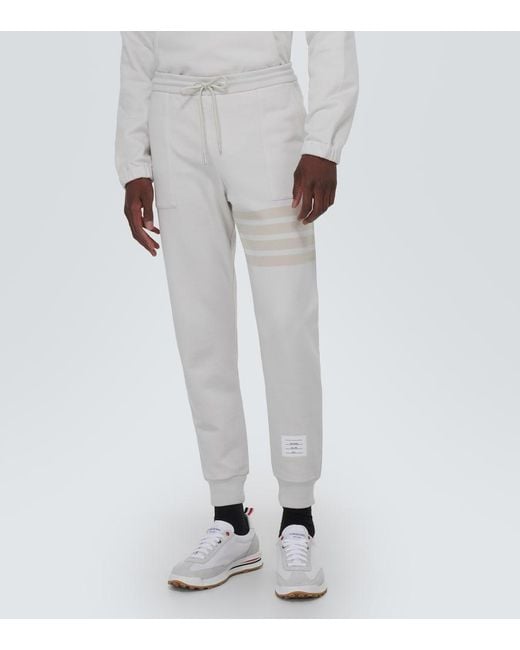 Thom Browne Gray 4-Bar Cotton Sweatpants for men