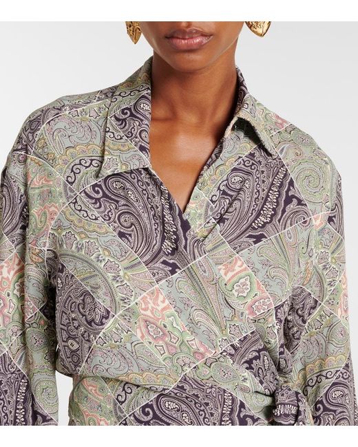 Top Envolvente Estampado Etro de color Gray