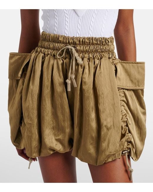 Balmain Green Twill Cargo Shorts