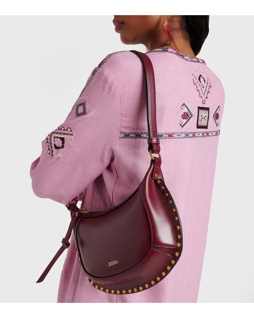 Isabel Marant Purple Schultertasche Oskan Moon Small Aus Leder