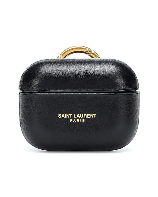 Saint Laurent Leather Airpods Pro® Case in Black | Lyst