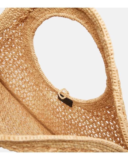 Jacquemus Metallic Tote Bag Spiaggia Aus Raffiabast