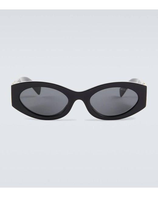 Gafas De Sol Ovaladas Con Logo Miu Miu de hombre de color Brown