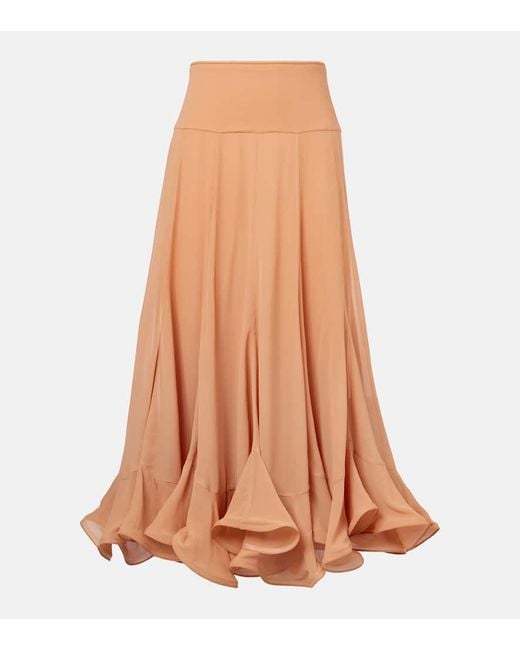 Jupe Midi Balance A Fleurs Zimmermann en coloris Brown