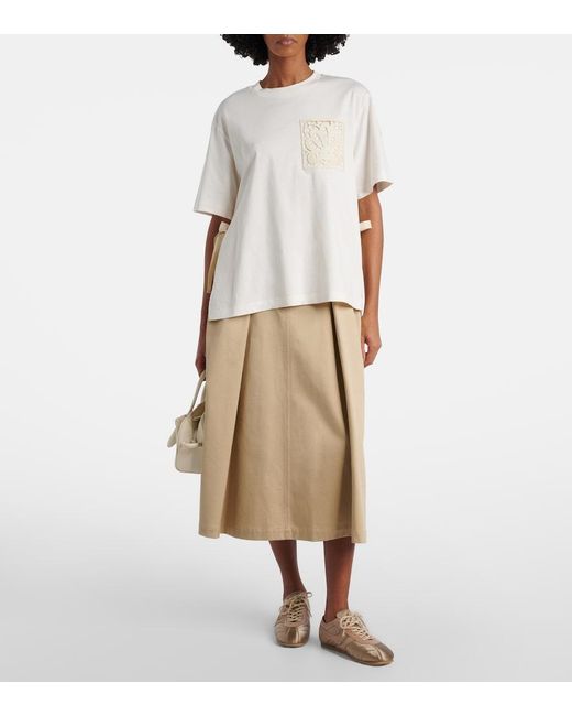 Moncler White Embroidered Oversized Cotton Jersey T-Shirt