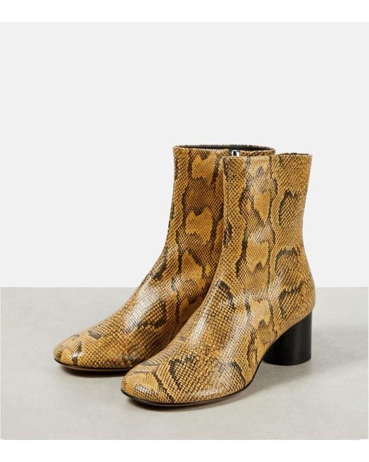 Isabel Marant Natural Laeden Leather Ankle Boots
