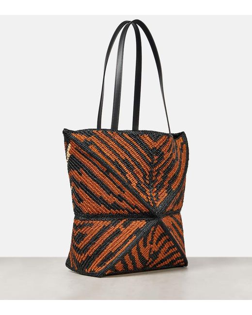 Loewe White Paula's Ibiza Tote Bag Puzzle Fold Medium