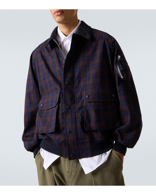 Comme des Garçons Blue Checked Cotton Blouson for men