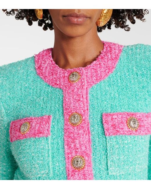 Balmain Green Knitted Blazer