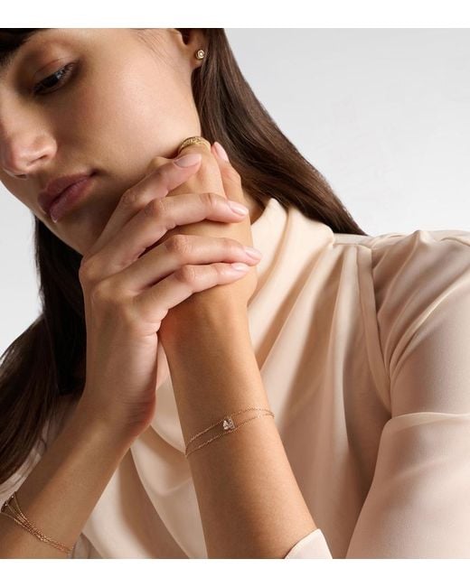 Repossi Natural Letters 18Kt Rose Bracelet With Diamonds