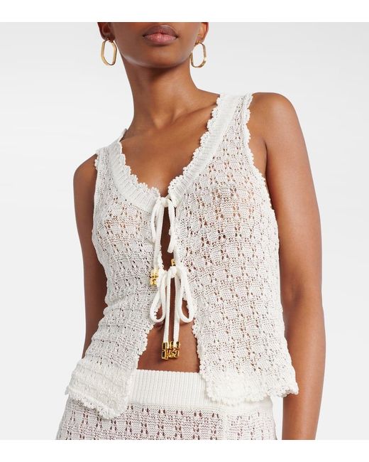 Ganni White Crochet Top