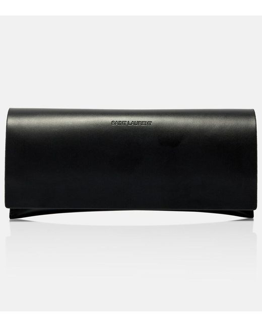 Saint Laurent Gray Corner Angle Rectangular Sunglasses