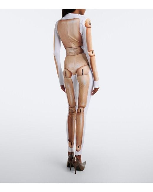 Jean Paul Gaultier Natural Trompe L'Oil Jersey Catsuit